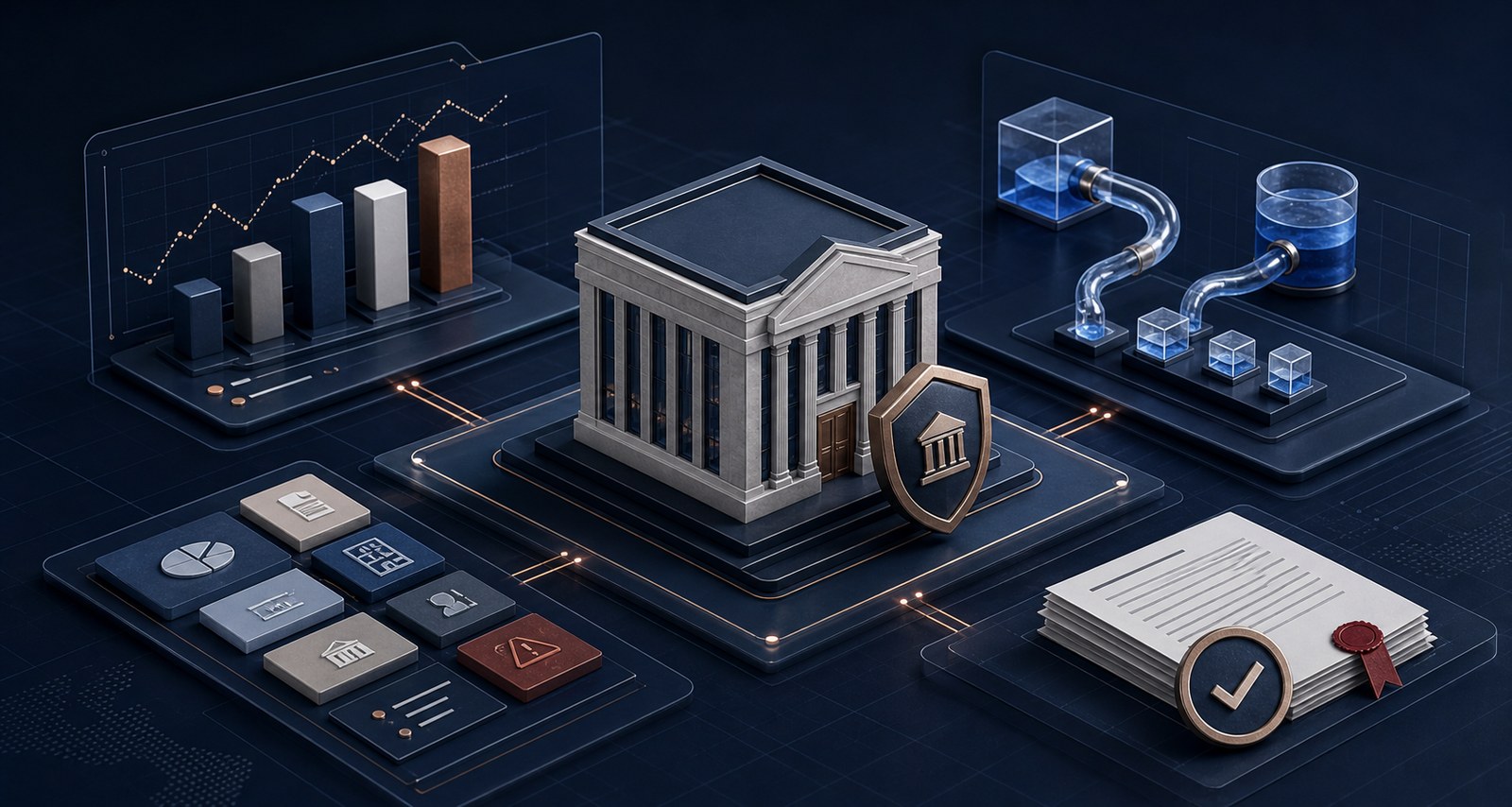 Conceptual bank acquisition diligence covering capital, liquidity, credit risk, and regulatory review